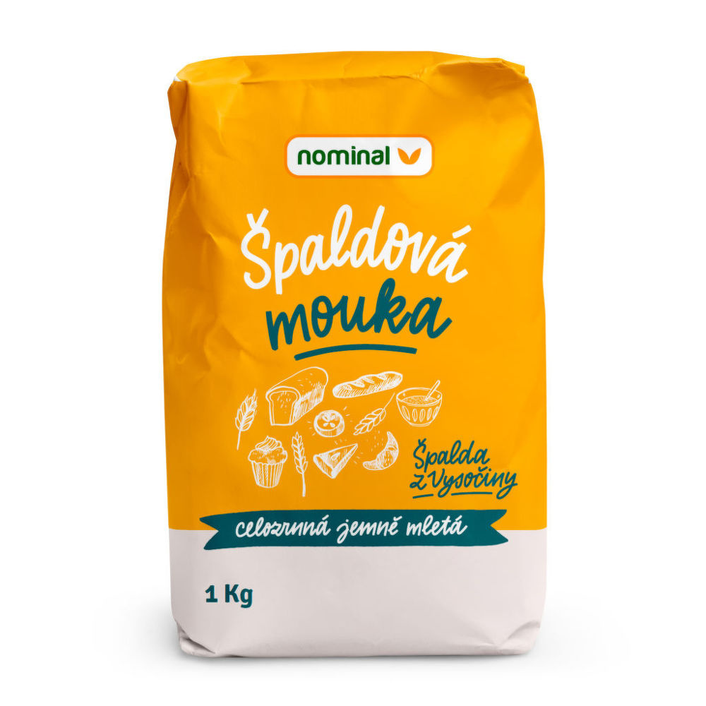 Mouka špaldová celozrnná jemně mletá 1 kg Nominal  